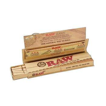 Бумажки Raw Connoisseur KS+ prerolled tips - Самокрутки - Бумага RAW - Магазин бонгов бонгшоп.рф